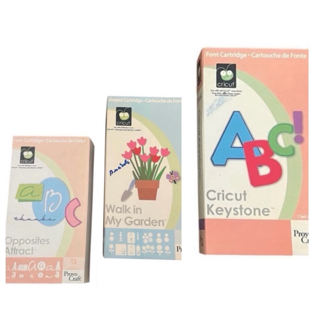 Cricut Provo Craft 3 Font Cartridge Bundle Scrapbooking, Crafts, Art and Crafts